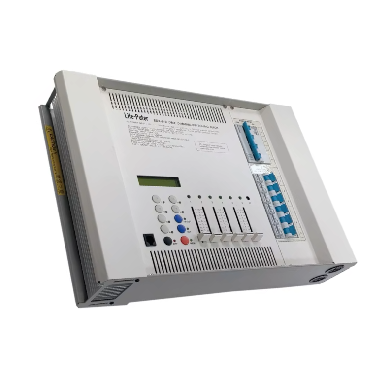 Banco de Dimmers 6 Canales 10Amp 100-240v DMX512 EDX-610 Lite Puter