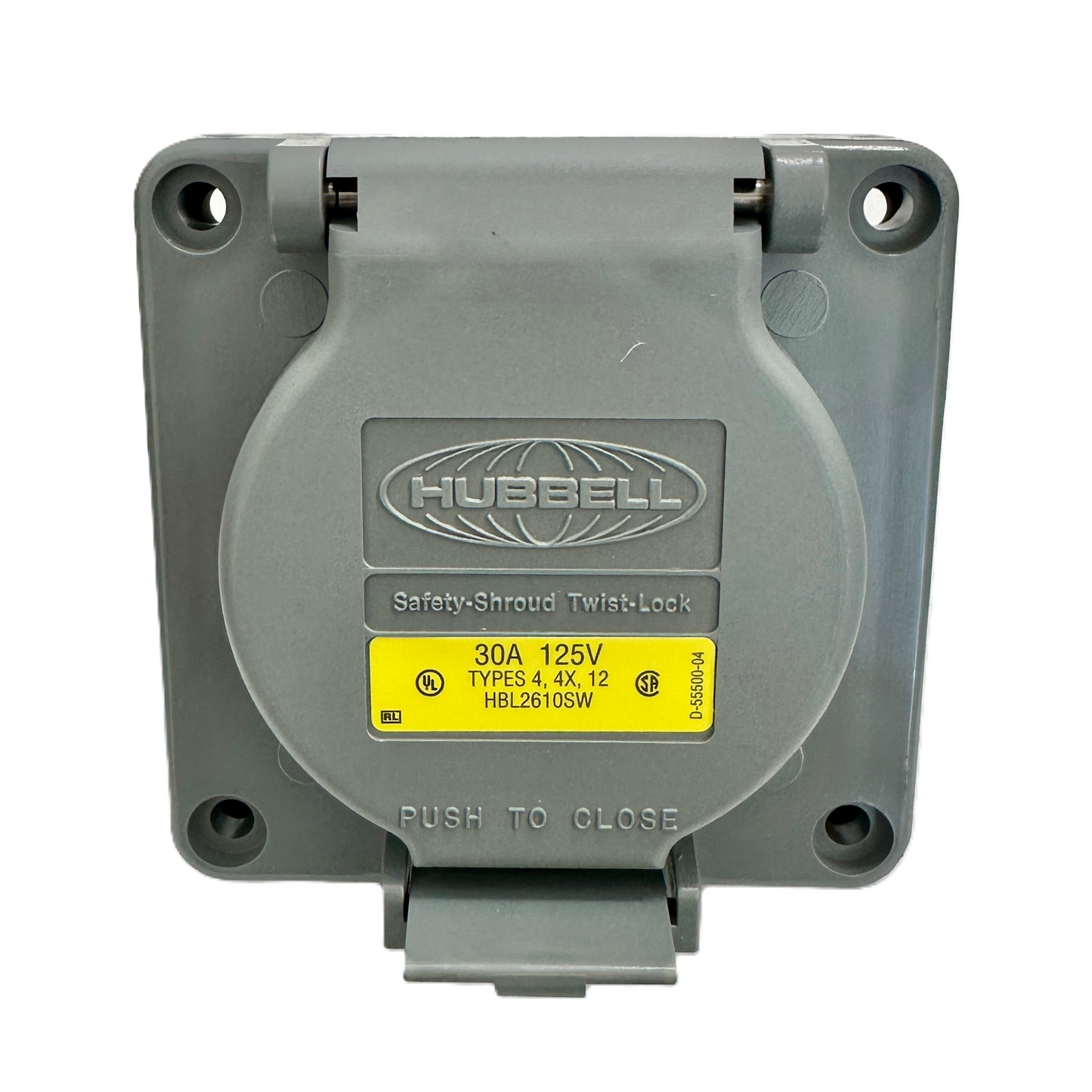 Conector Receptaculo Twist Lock 30a 125v L5-30R Con Tapa Intemperie HBL2610SW Hubbell