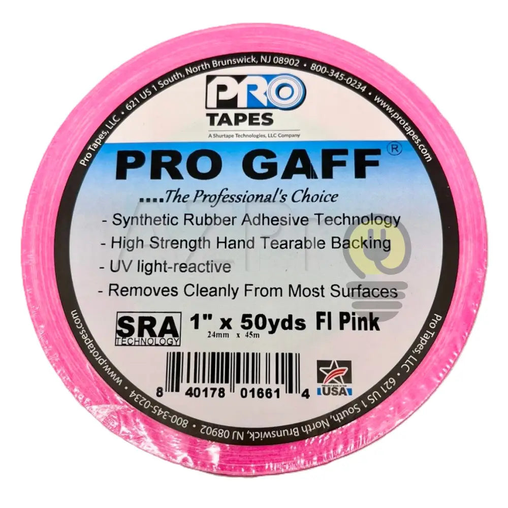 Cinta Gaffer Tape Fluorescente 1 Pulgada (24 Milimetros mm) X 46 Metros Mt Rosa Protapes Progaff - Electrónica > Audio