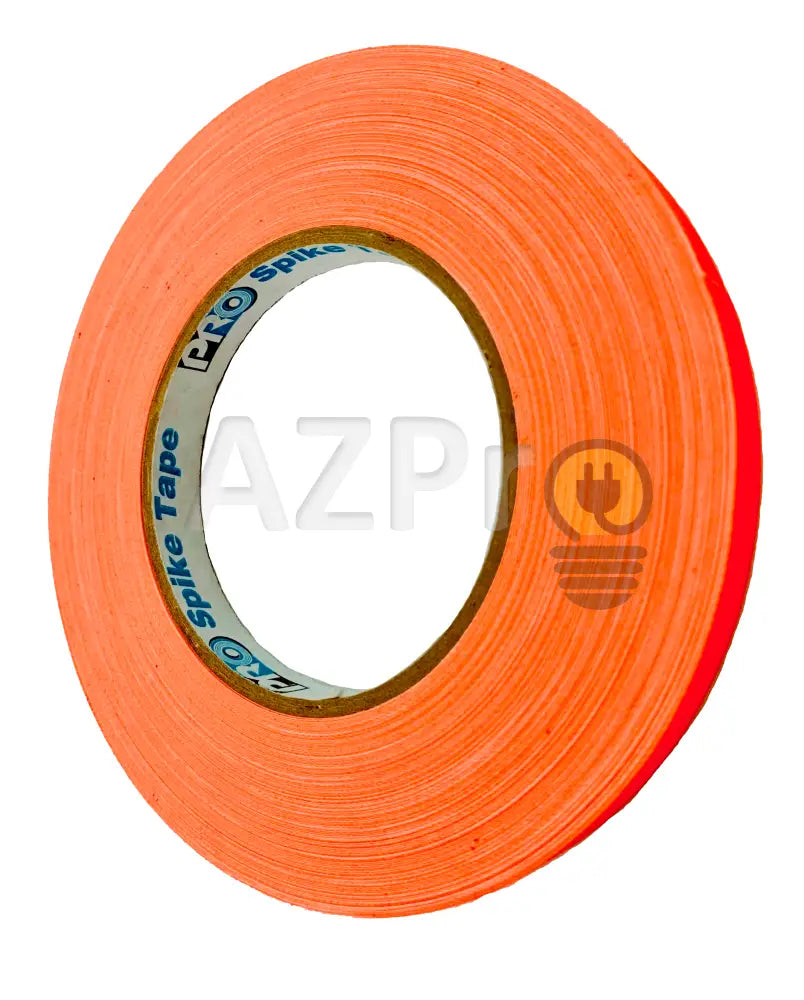 Cinta Gaffer Tape Fluorescente Spike 1/2 Pulgada (12 Milimetros Mm) X 41 Metros Mt Naranja Protapes