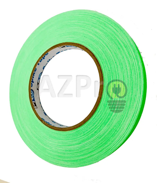 Cinta Gaffer Tape Fluorescente Spike 1/2 Pulgada (12 Milimetros Mm) X 41 Metros Mt Verde Protapes