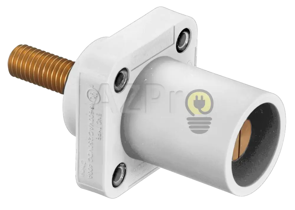 Conector Camlock Tornillo Chasis Macho 400 Amperes Amp Hblmrs Blanco Hubbell Electrónica > Audio