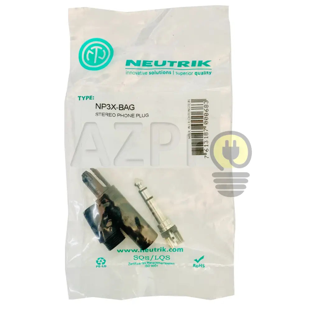 Conector Jack Phone Plug 1/4 Pulgada 6.3 Mm Np3X-Bag Neutrik Electrónica > Audio Equipos Para