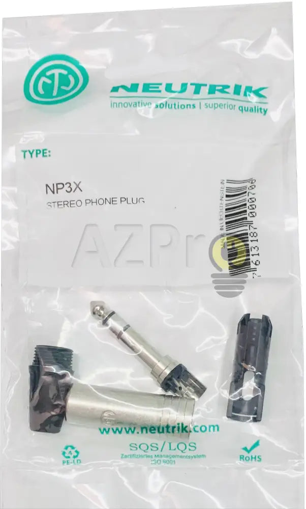 Conector Jack Phone Plug 1/4 Pulgada 6.3 Mm Np3X Neutrik Electrónica > Audio Equipos Para Escenario
