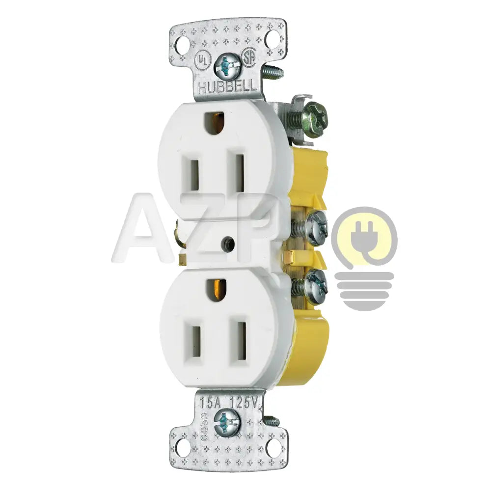 Conector Receptaculo Contacto Duplex 15A 125V 5-15R Blanco Hubbell Electrónica > Audio Equipos Para