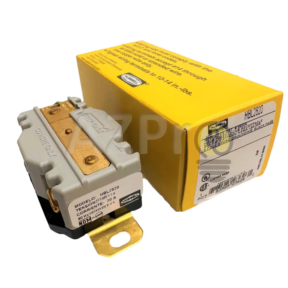 Conector Receptaculo Twist Lock 30A 277-480V L22-30R Hbl2820 Hubbell Electrónica > Audio Equipos