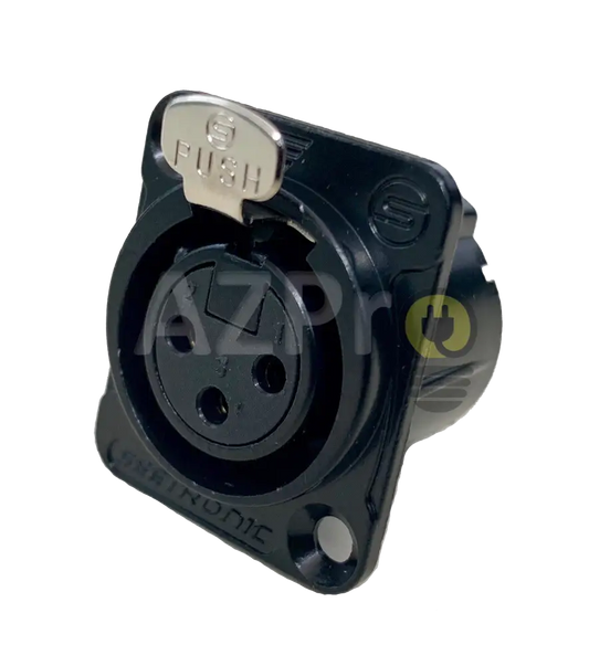 Conector Xlr 3 Pin Hembra Chasis Negro Oro Nc3Fp Seetronic Electrónica > Audio Equipos Para