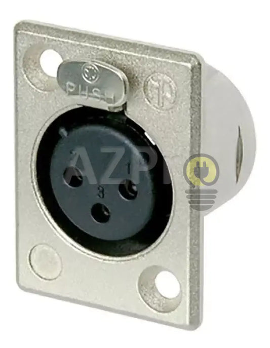 Conector Xlr 3 Pin Hembra Chasis Nickel Plata Nc3Fp Neutrik Electrónica > Audio Equipos Para