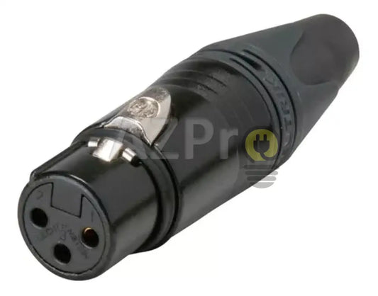 Conector Xlr 3 Pin Hembra Linea Negro Plata Nc3Fxx Neutrik Electrónica > Audio Equipos Para