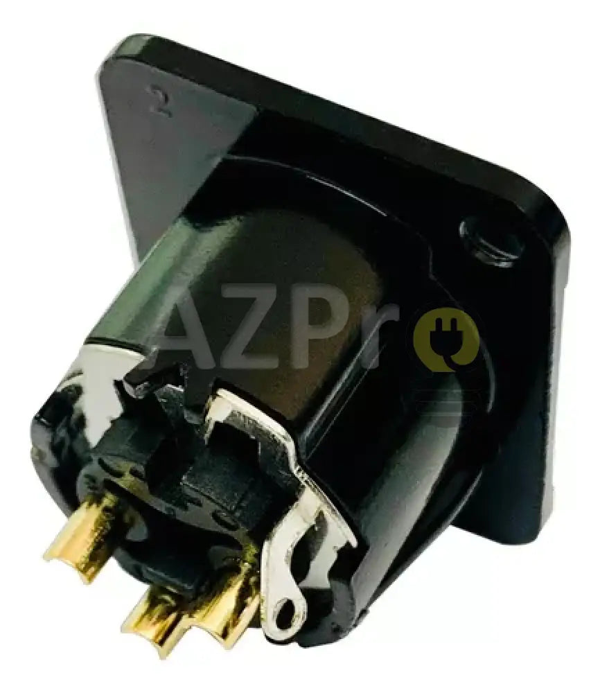 Conector Xlr 3 Pin Macho Chasis Negro Oro Nc3Mp Seetronic Electrónica > Audio Equipos Para Escenario