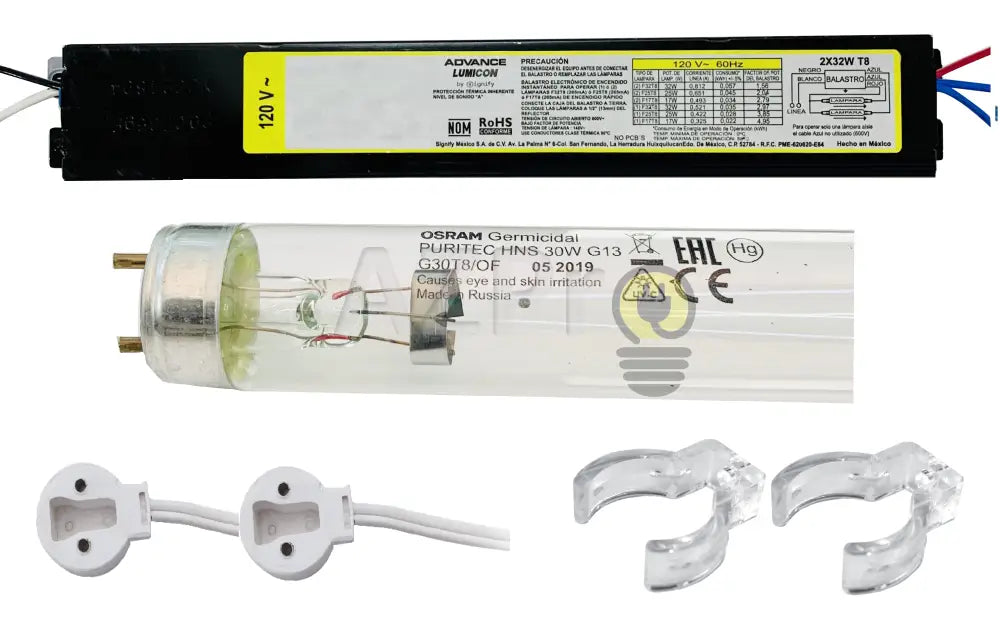 Kit Tubo Germicida 30W + Balastra Bases Listo Para Operar Osram Economía E Industria > Productos