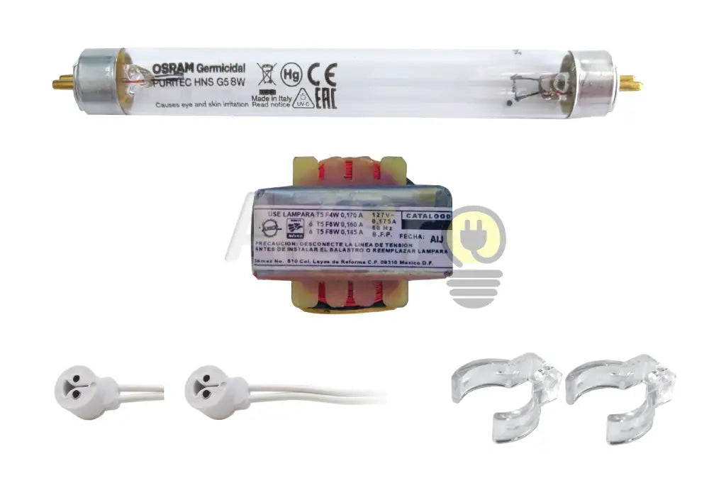 Kit Tubo Germicida 8W + Balastra Bases Listo Para Operar Osram Economía E Industria > Productos