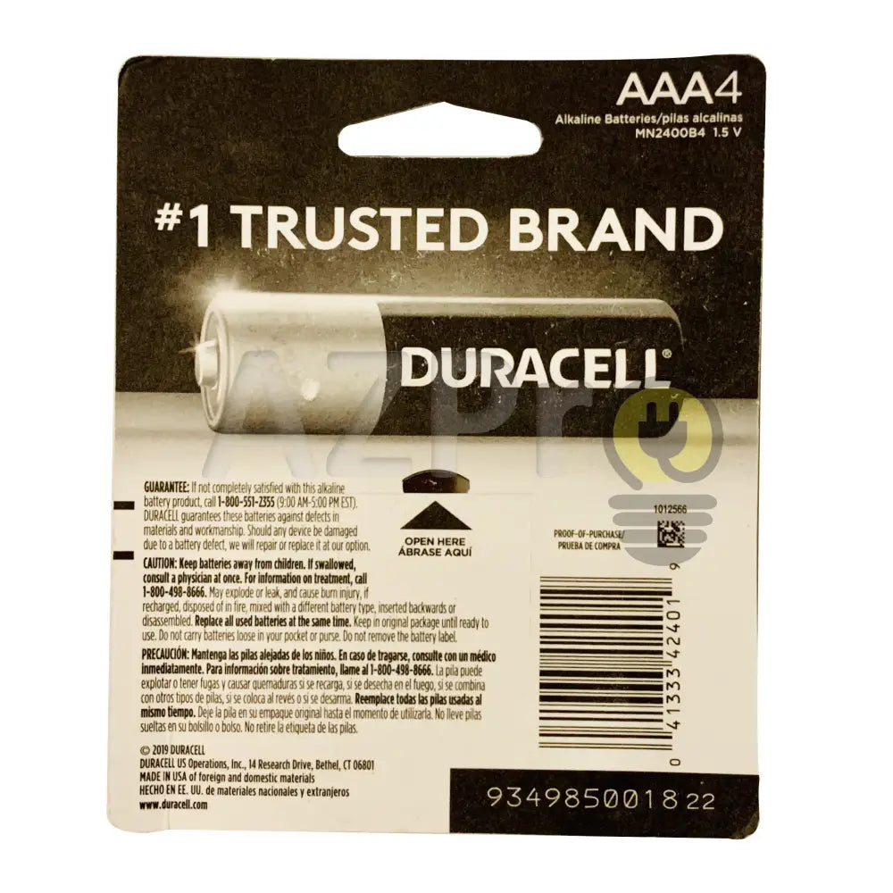 Pila Bateria Alcalina Aaa 1.5V 4 Piezas Coppertop Duracell Electrónica > Audio Equipos Para