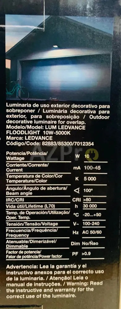 Reflector Led 10W Uso Exterior Flood Ip65 80634 Luz Neutra Osram Ledvance Casa Y Jardín >