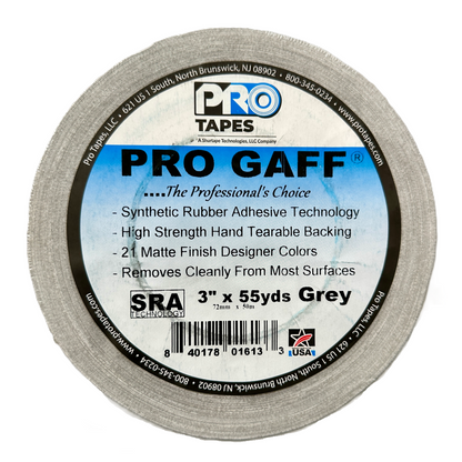 Cinta Gaffer Tape Mate 3 Pulgadas (72 Milimetros Mm) X 50 Metros Mt Gris GAFF3GR Protapes Progaff