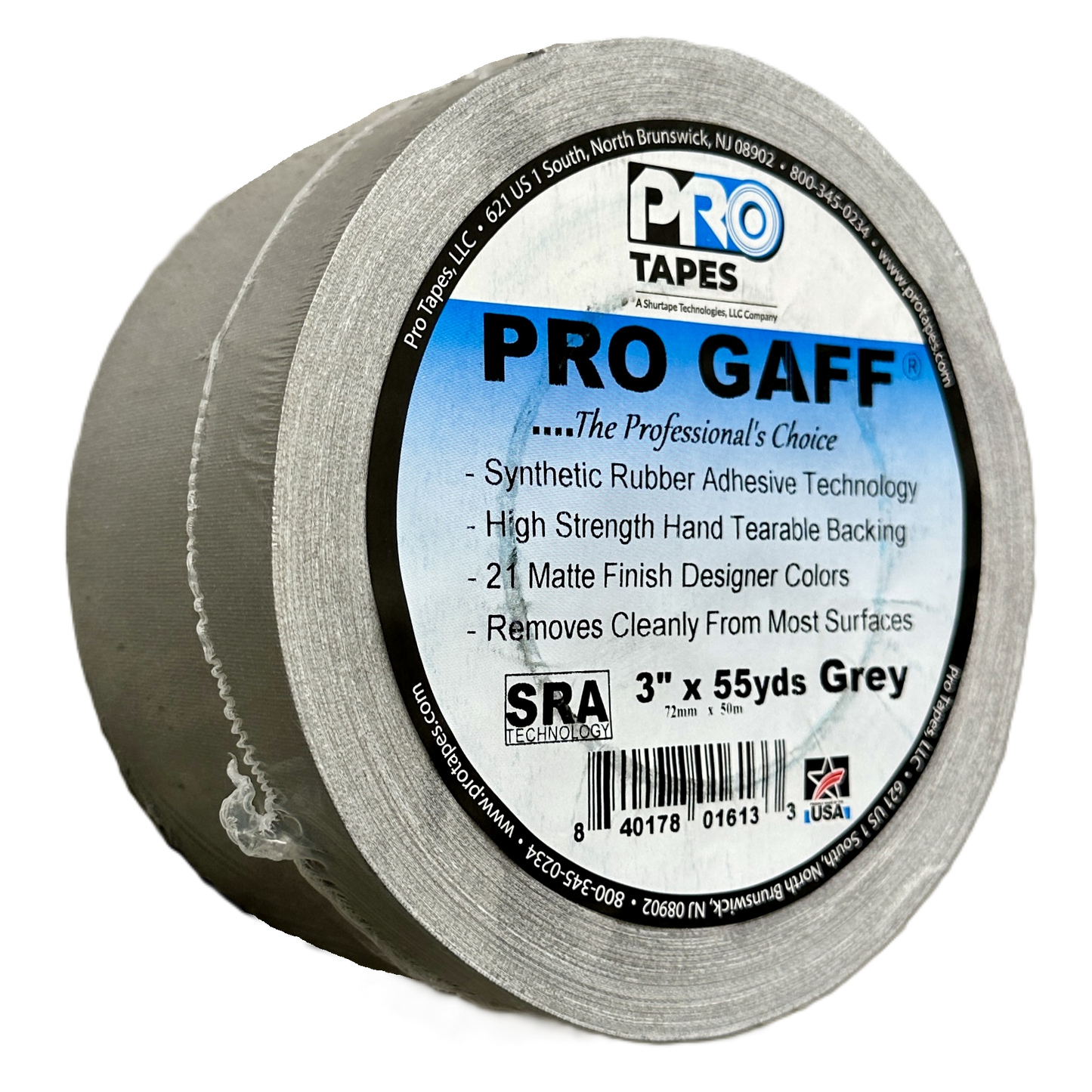 Cinta Gaffer Tape Mate 3 Pulgadas (72 Milimetros Mm) X 50 Metros Mt Gris GAFF3GR Protapes Progaff
