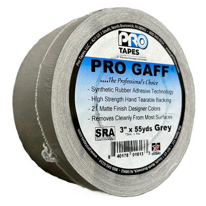 Cinta Gaffer Tape Mate 3 Pulgadas (72 Milimetros Mm) X 50 Metros Mt Gris GAFF3GR Protapes Progaff