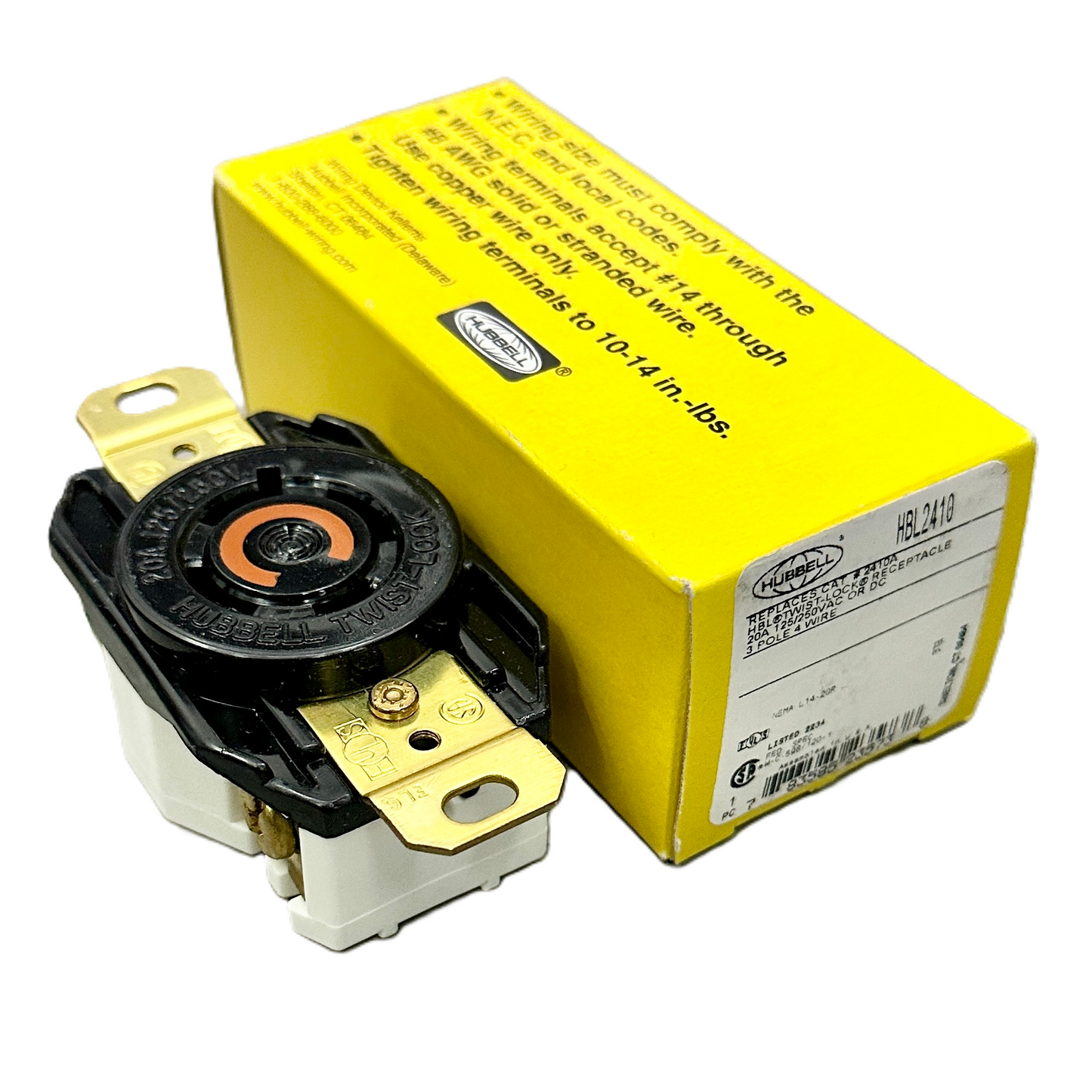 Conector Receptaculo Twist Lock Hembra 20a 125-250v L14-20r HBL2410 Hubbell