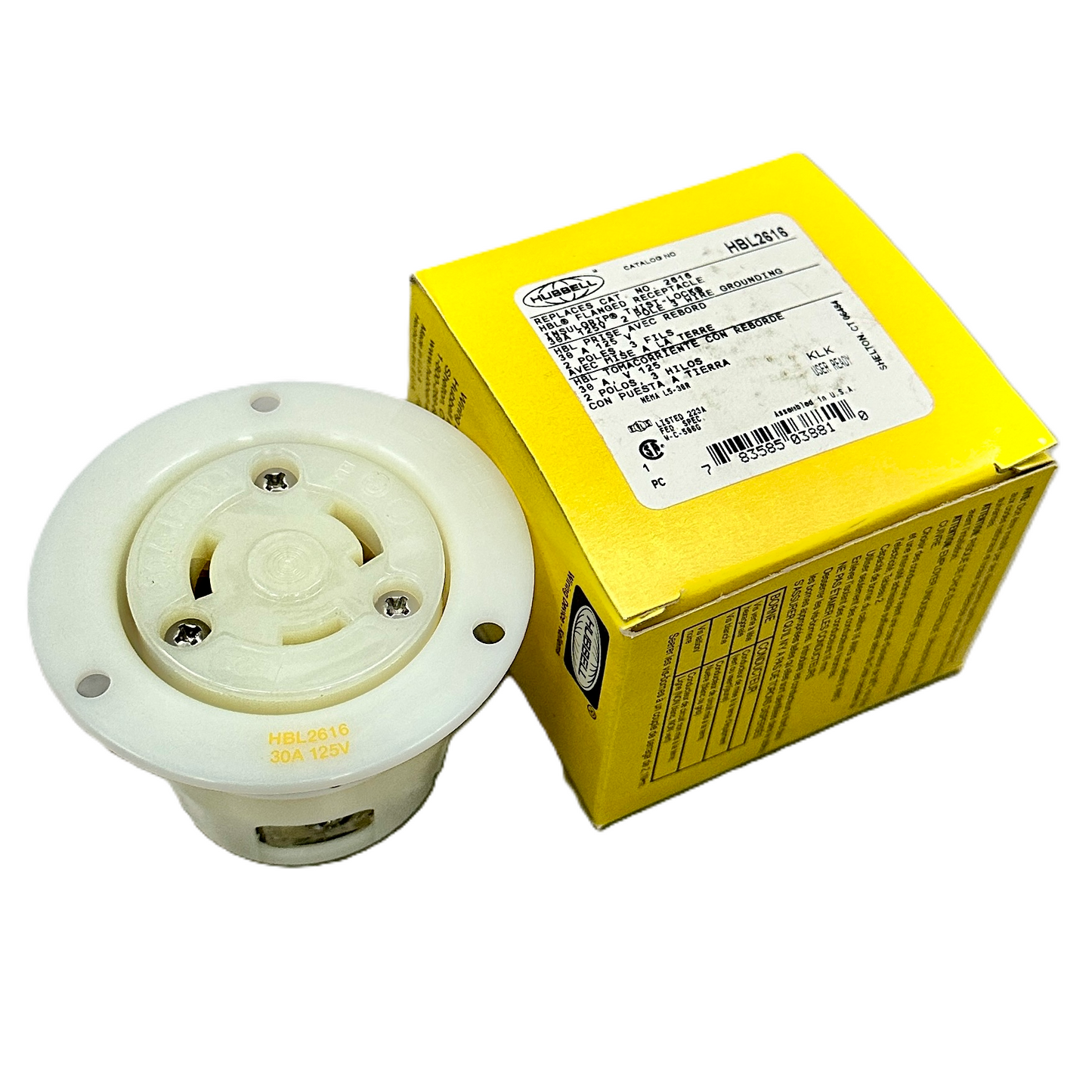 Conector Receptaculo Twist Lock Hembra 30a 125v L5-30R HBL2616 Hubbell