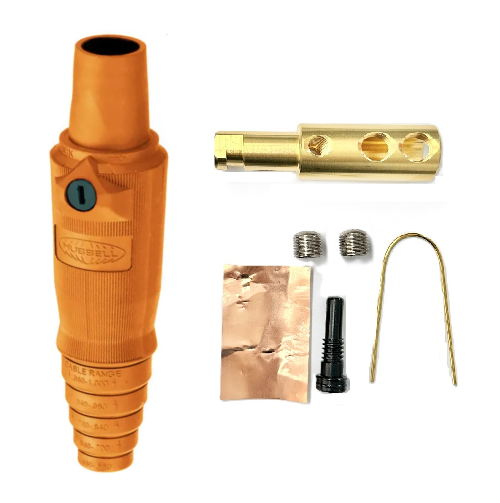 Conector Camlock Linea Hembra Cable 300-400 Amperes Amp HBL400FO Naranja Hubbell