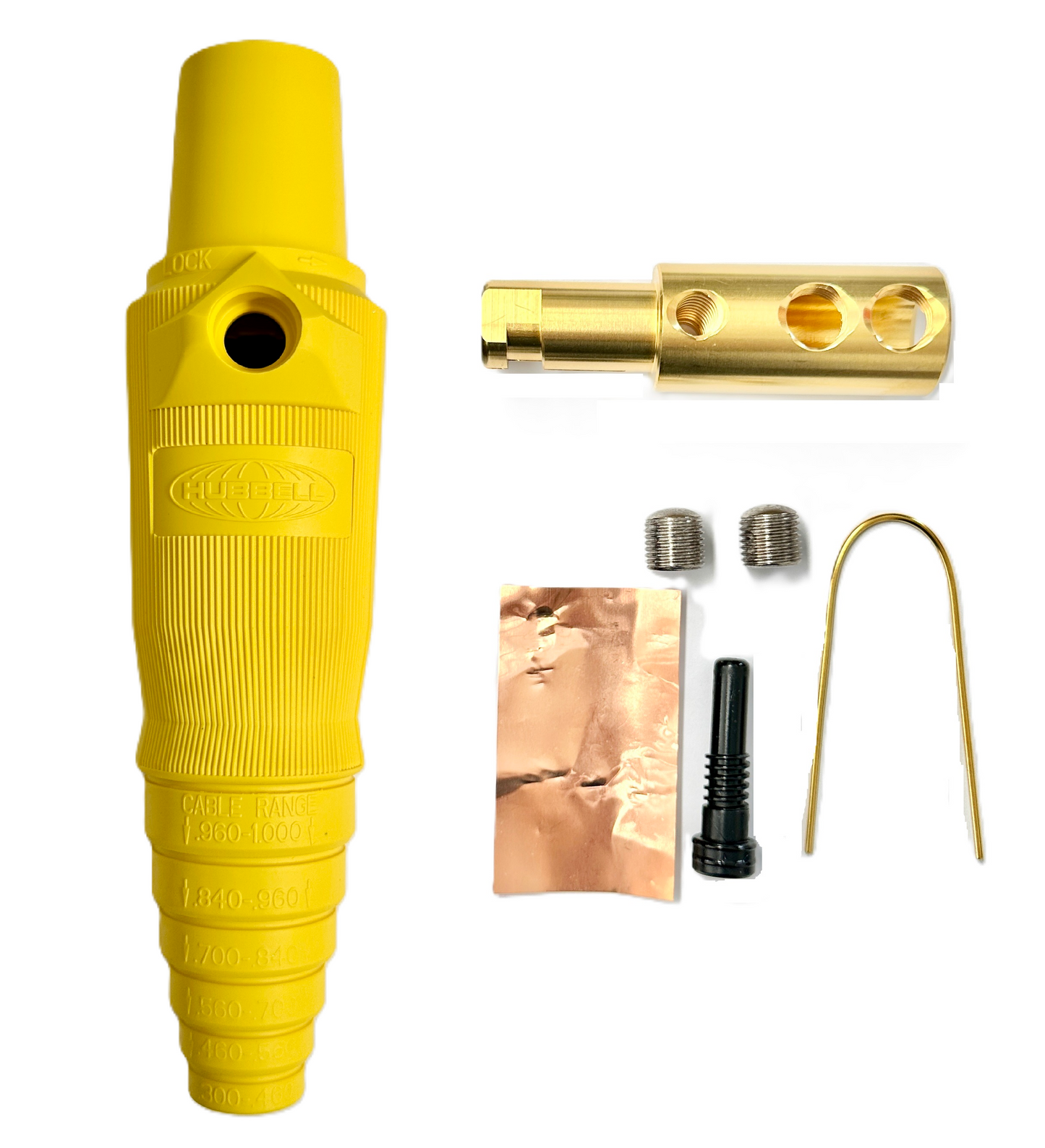 Conector Camlock Linea Hembra Cable 300-400 Amperes Amp HBL400FY Amarillo Hubbell