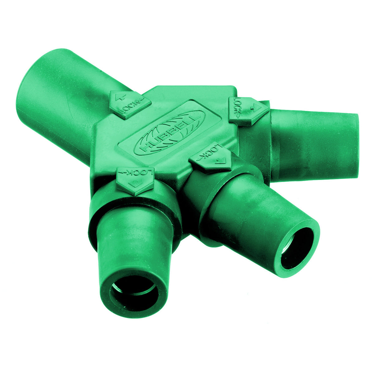 Conector Camlock Tri Tap Linea 400A 1M 3H Verde HBLM3FGN Hubbell