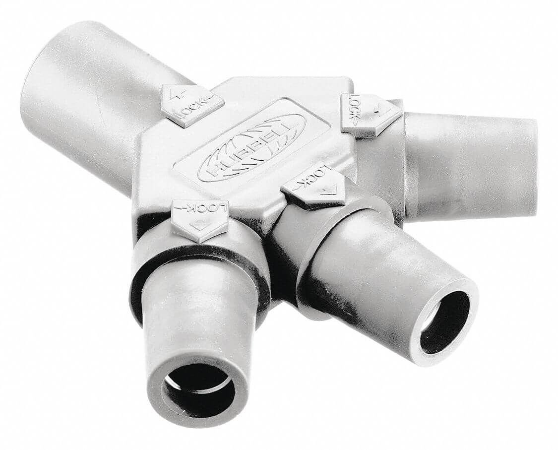 Conector Camlock Tri Tap Linea 400A 1M 3H Blanco HBLM3FW Hubbell