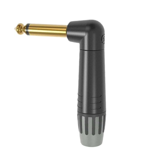 Conector Plug Macho Mono 6.3mm 1/4, 2 polos Angular MP2RX-BG Seetronic