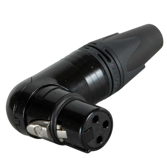Conector Xlr 3 Pin Hembra Linea Angular Negro Oro NC3FRX-B Neutrik