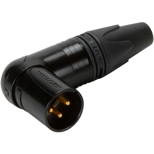 Conector Xlr 3 Pin Macho Linea Angular Negro Oro NC3MRX-B Neutrik