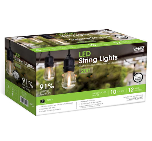 Luces Serie Led Exterior Guirnalda 6Mt String Lights Vintage SL20-10/FIL Feit