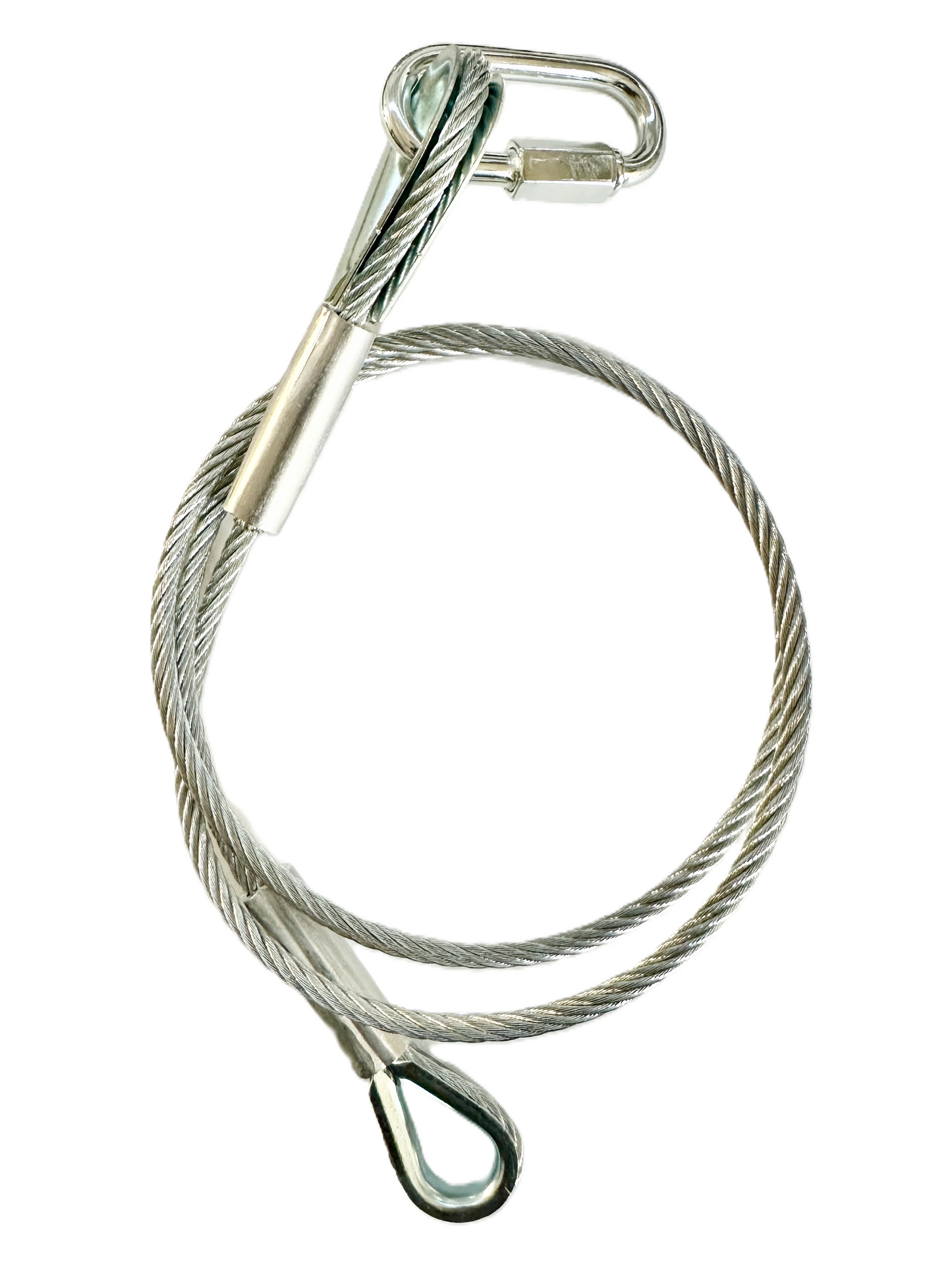 Cable de Seguridad de Acero Inoxidable con Gancho, 1Mt Largo, 5mm Diametro, Soporte 50Kg SW-03 Kupo