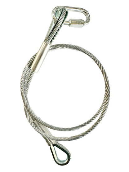 Cable de Seguridad de Acero Inoxidable con Gancho, 1Mt Largo, 5mm Diametro, Soporte 50Kg SW-03 Kupo