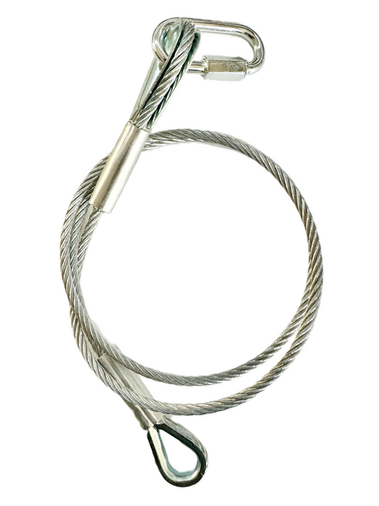 Cable de Seguridad de Acero Inoxidable con Gancho, 1Mt Largo, 5mm Diametro, Soporte 50Kg SW-03 Kupo