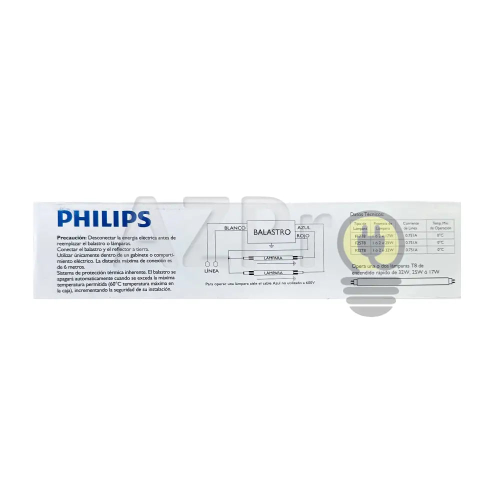 Balastro Tubo T8 Germicida 120V 15W - 17W - 25W - 30W - 32W Philips Economía E Industria >