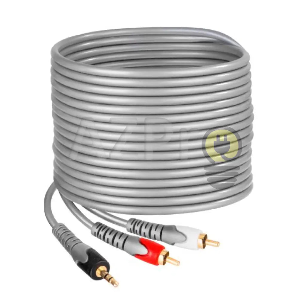 Cable Reforzado Plug 3.5 Mm A 2 Rca De 3.6 Mts Steren Electrónica > Audio Equipos Para Escenario