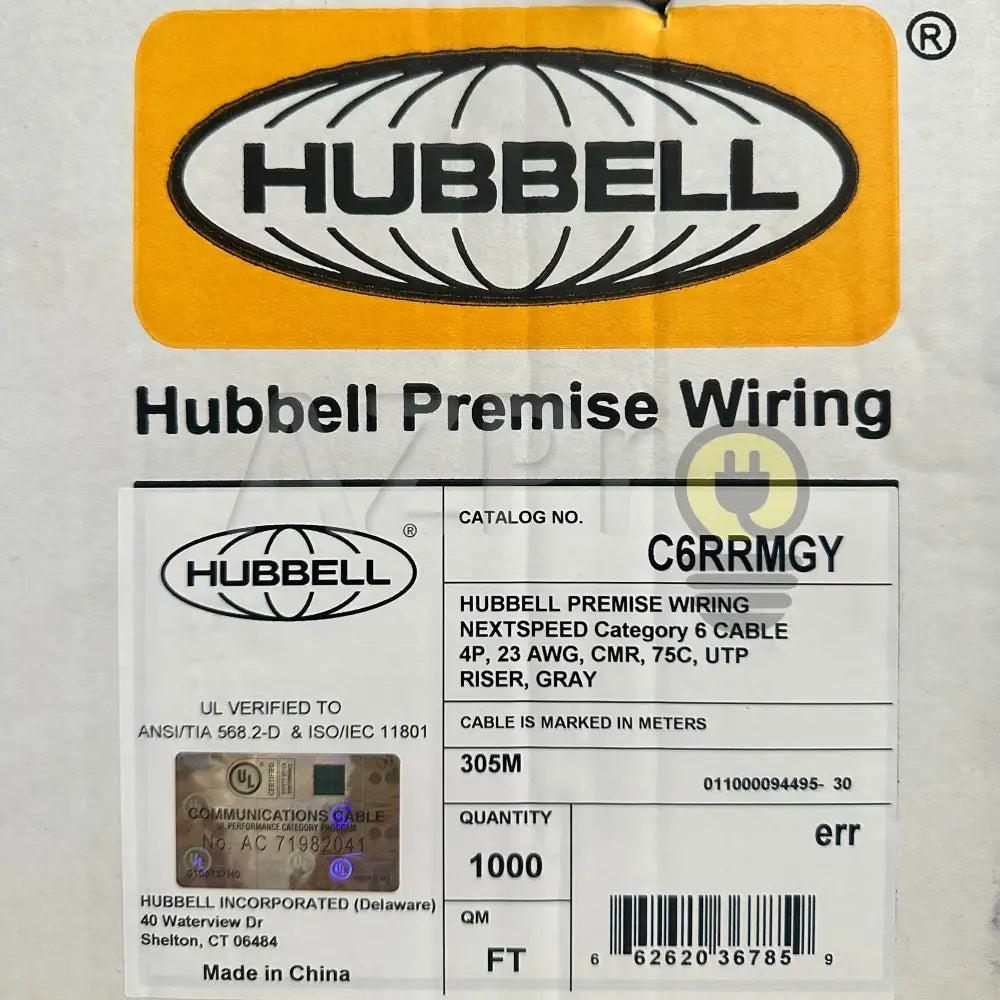 Cable UTP Cat6 Categoria 6 23 Awg 500Mhz 1 Metro Hubbell Electrónica > Audio > Equipos para escenario