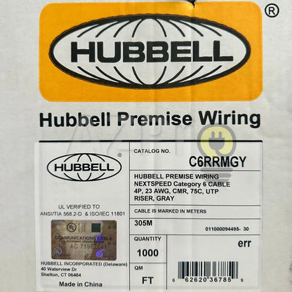 Cable UTP Cat6 Categoria 6 23 Awg 500Mhz 1 Metro Hubbell Electrónica > Audio > Equipos para escenario