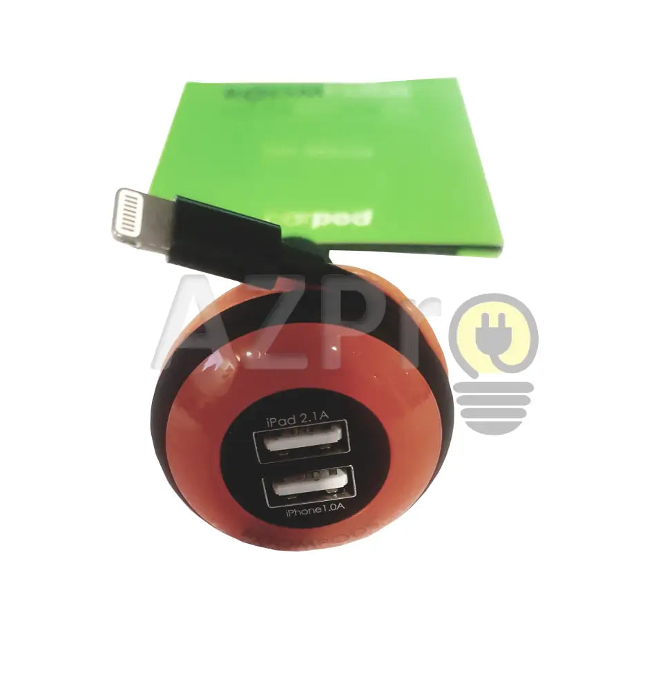 Cargador Auto Usb 3 Salidas Naranja Car Charger Boompods Electrónica > Audio Equipos Para Escenario