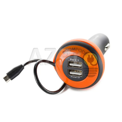 Cargador Auto Usb 3 Salidas Naranja Car Charger Boompods Electrónica > Audio Equipos Para Escenario