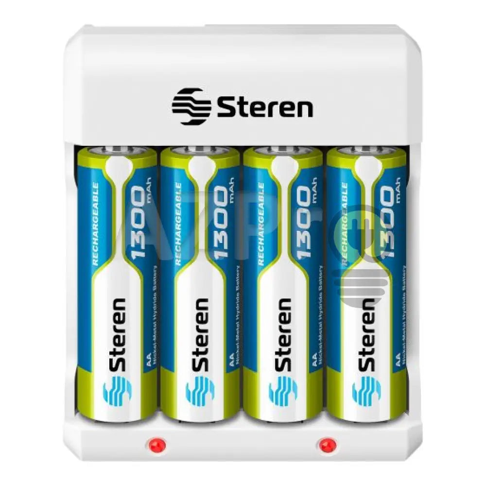 Cargador Steren Aa-Aaa + 4 Pilas Aa 1300 Mah Crg-015 Electrónica > Audio Equipos Para Escenario