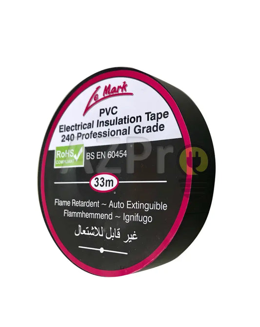 Cinta Aislante Electrica Pvc Aislar 19 Milimetros Mm X 33 Metros Mt Adhesiva Negra Lemark