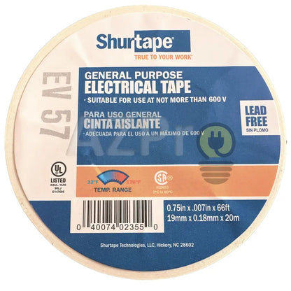 Cinta De Aislar Electrica Pvc Aislante 19Mm X 20Mt Blanca Shurtape Electrónica > Audio Equipos Para