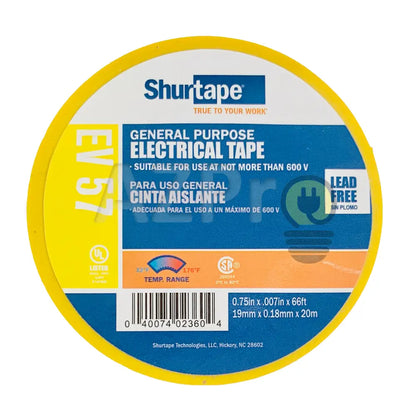 Cinta De Aislar Electrica Pvc Aislante 19Mm X 20Mt Shurtape Electrónica > Audio Equipos Para