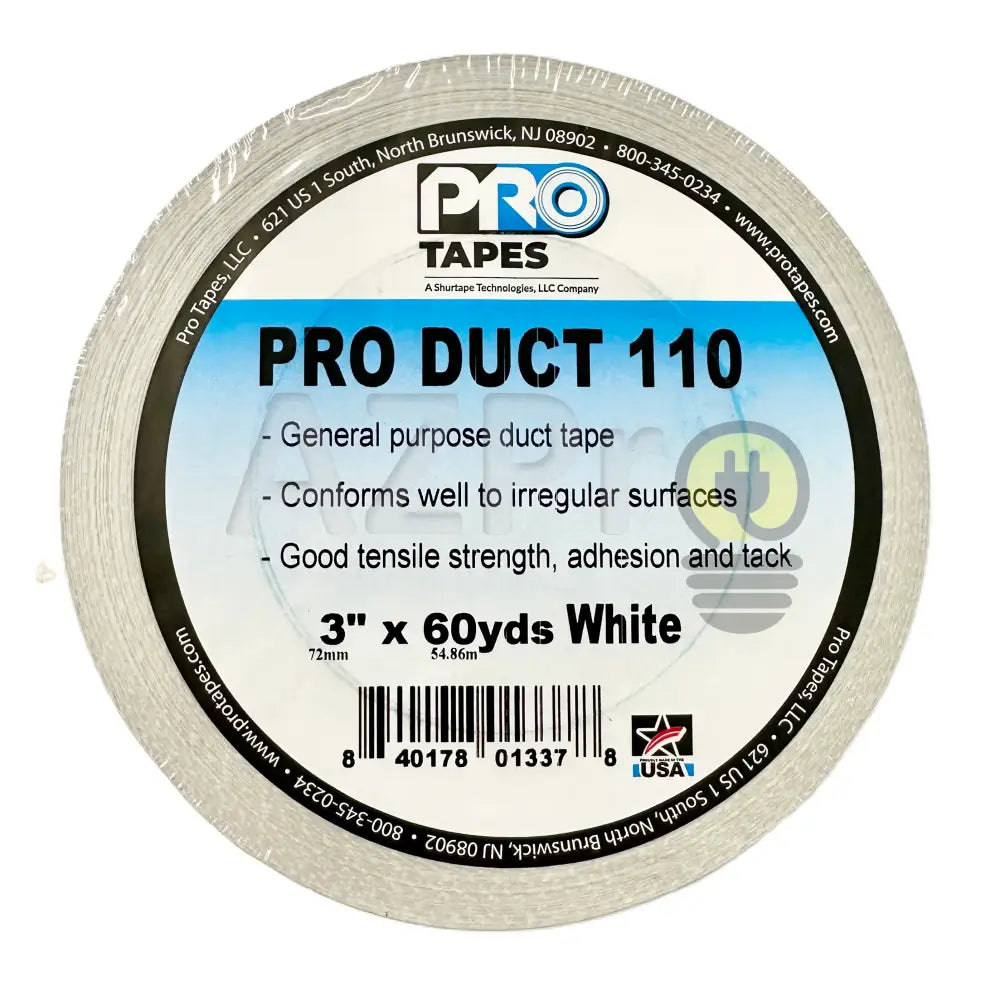 Cinta Ducto 3 Pulgadas (72mm) x 54 Metros Duct Tape Blanca PRO110WH3 Protapes - Electrónica > Audio > Equipos para