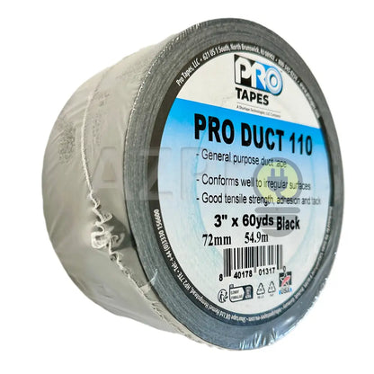 Cinta Ducto 3 Pulgadas (72mm) x 54 Metros Duct Tape Negra PRO110BK3 Protapes - Electrónica > Audio > Equipos para