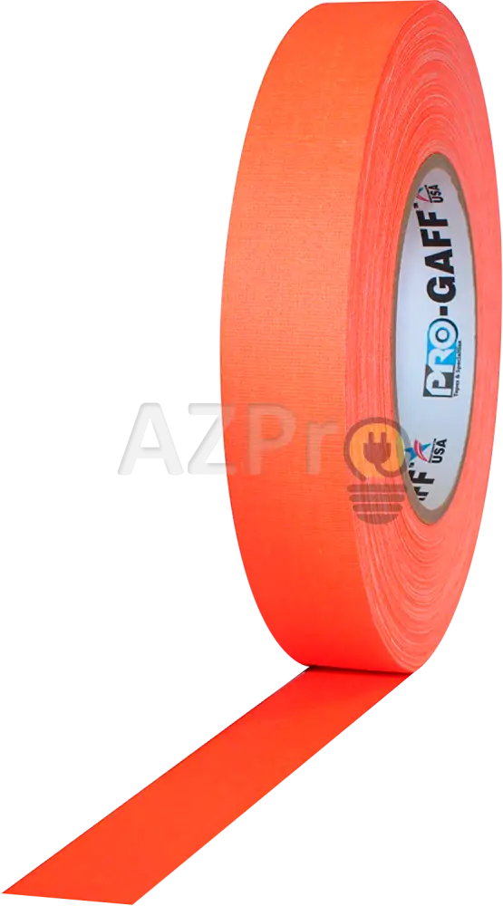 Cinta Gaffer Tape Fluorescente 1 Pulgada (24 Milimetros Mm) X 46 Metros Mt Naranja Protapes Progaff