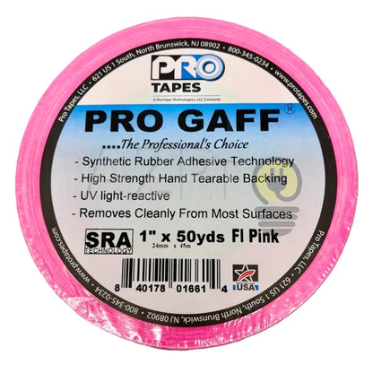 Cinta Gaffer Tape Fluorescente 1 Pulgada (24 Milimetros mm) X 46 Metros Mt Rosa Protapes Progaff - Electrónica > Audio
