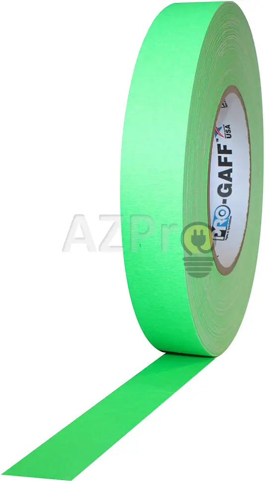Cinta Gaffer Tape Fluorescente 1 Pulgada (24 Milimetros Mm) X 46 Metros Mt Verde Protapes Progaff