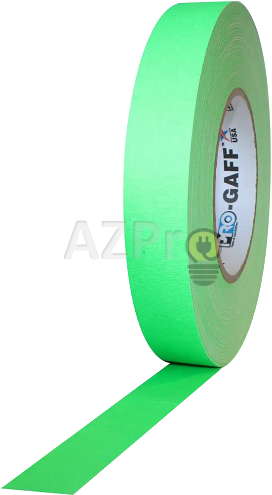 Cinta Gaffer Tape Fluorescente 1 Pulgada (24 Milimetros Mm) X 46 Metros Mt Verde Protapes Progaff